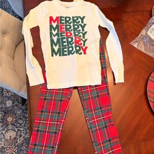 Old Navy Kids Pajama Set - White and Red Plaid